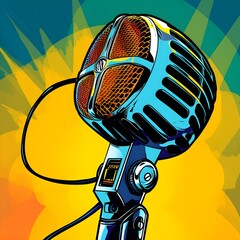 AN OLD DYNAMIC RADIO POP ART MICROPHONE