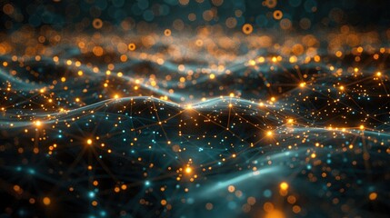 Obraz premium Scene unveiling the intricate beauty of billions of neuron connections, revealing the mesmerizing microcosm of neural networks.