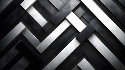 Fototapeta premium Monochrome abstract patterns using sharp lines and angles to create a minimalist, modern look