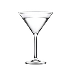Elegant Clear Martini Glass on transparent background