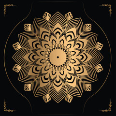 Luxury mandala design gold color Vector