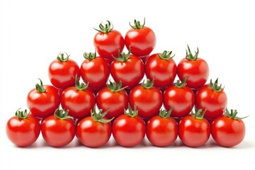 Stack Tomatoes with raw on white background , ai