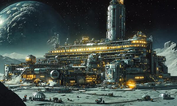 Futuristic Lunar Base