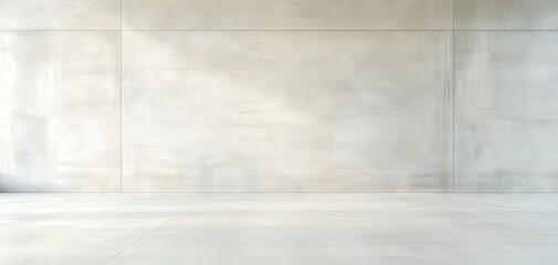 A large, empty room with a white wall