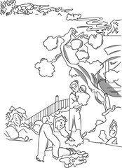 Sketch vector illustration silhouette design painting decorative ornament classical vintage ethnic chinese traditional 