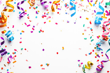 Fototapeta premium white background with confetti
