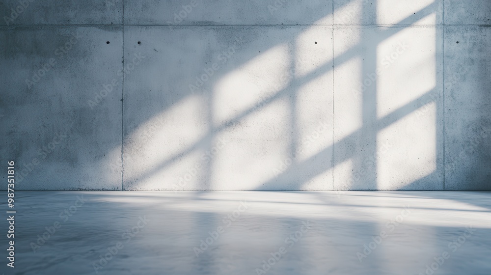 Aufkleber light and shadows interplay on bare concrete walls, creating an artistic and modern ambiance with ge
