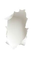 A white paper with a hole in it