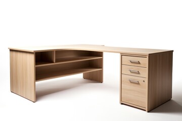 A spacious L-shaped desk with ample storage for all your work essentials.