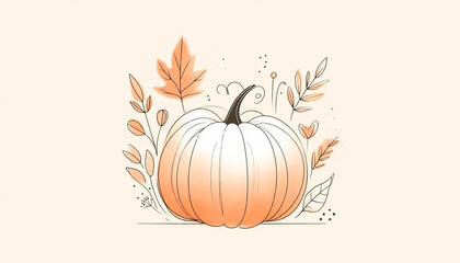 Naklejka premium Watercolor illustration with pumpkins in autumn. Halloween time