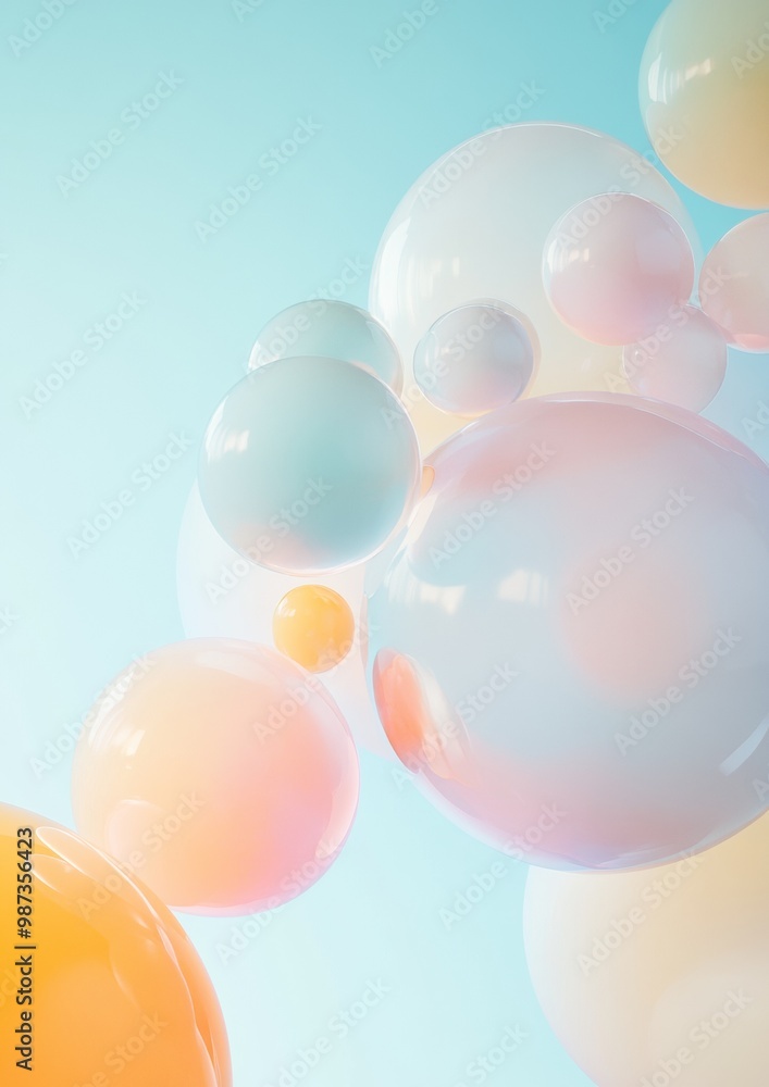 Poster a collection of colorful balloons in various sizes and colors