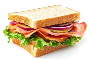 A sandwich isolated on a white background, ai