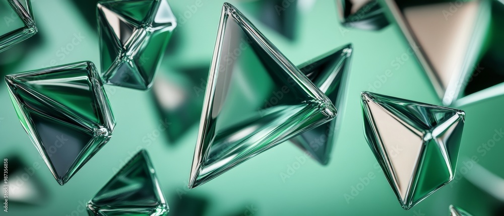 Poster a collection of triangular shapes in various sizes and orientations