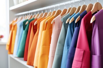 Fototapeta premium A visually appealing assortment of top-rated aprons in a spectrum of colors, beautifully showcased