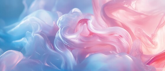 Fototapeta premium A pink and blue swirl of paint with a pink and blue background