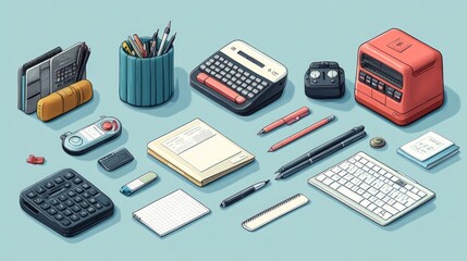 Retro Desk Illustration