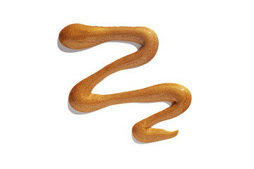 Golden cosmetic shimmer liquid glitter lotion gel illuminator texture smudge swatch isolated on white