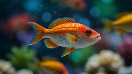 Colorful fish with a bokeh background.