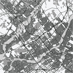 Naklejka premium Map of Laval in Canada in grayscale. Contains layered vector with roads water, parks, etc.
