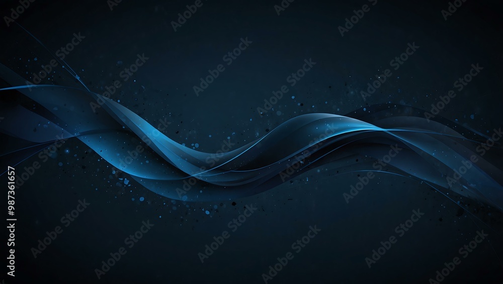 Wall mural cool dark blue abstract background with a modern design.