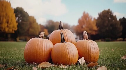A lively pumpkin patch filled with pumpkins, cornfields, and mountains in the background