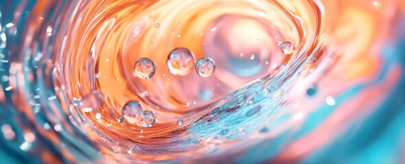 Fototapeta premium 3D Water Vortex with Dynamic Bubbles