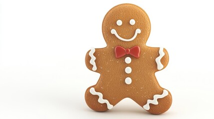gingerbread man cookie isolated on white background traditional christmas treat 3d illustration