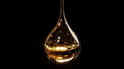 glistening drop of liquid gold suspended in midair capturing light and reflecting its surroundings with photorealistic detail and mesmerizing surface tension