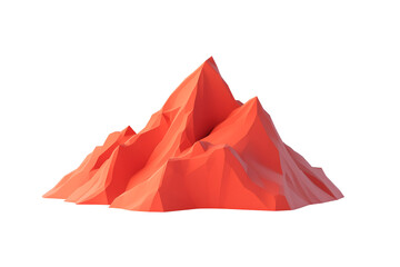 Obraz premium Minimalistic Cartoonish Flat Matte Mountain Icon | Isolated on Transparent & White Background | PNG File with Transparency
