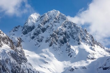 Fototapeta premium Mountain peak in snow, Zakopane, Poland, ai