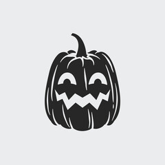 Halloween pumpkin logo. Jack o lantern isolated on white background. Vector illustration