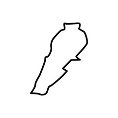 Lebanon map icon. Lebanon outline map. Simple icon design. Vector illustration