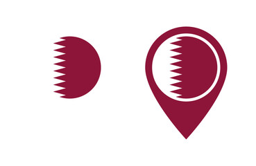 Qatar flag location icon set