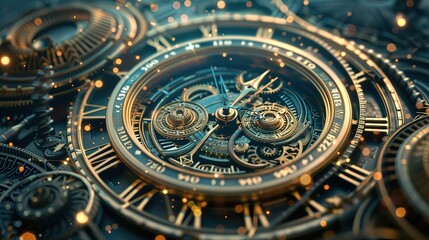 Fototapeta premium A mesmerizing depiction of time travel effects, showcasing dynamic light particle effects that create a sense of movement and energy, perfect for themes related to science fiction, adventure