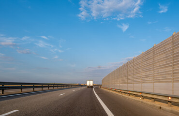 Fototapeta premium Noise protection screen on the highway.