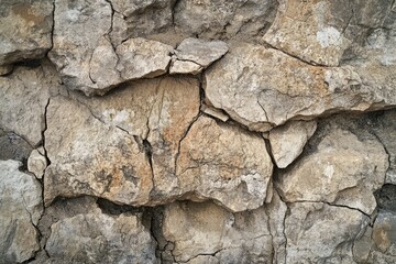 Tactile rough rock texture with cracks and natural formations