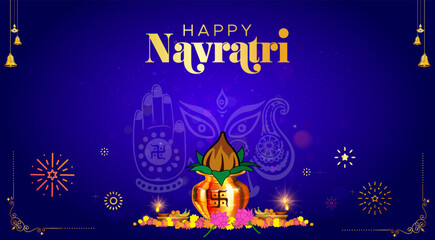 Navratri Kalash sthapna and Durga Puja background.