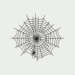 Obraz premium Hand-drawn spider web clipart halloween doodle stock vector illustration 
