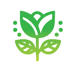 Ecology concept, green leaf icon on white background, vector illustration