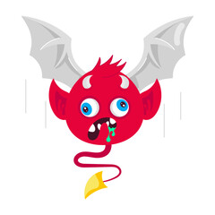 Devil wings sticker in cartoon style 

