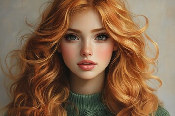 Obraz premium Beautiful woman on bright gray background. Beauty portrait.