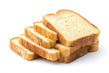 sliced bread, toast isolated on white background, clipping path, full depth of field, ai