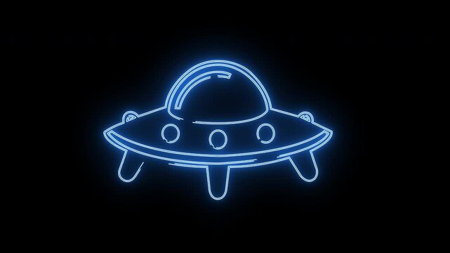 a footfage video Simple Ufo Icon Spaceship Alien Symbol And Isolated Sign Vector Illustration Design
with blue light