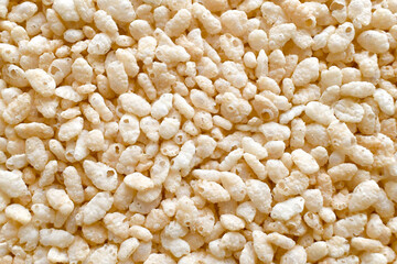 Crispy rice cereal texture background.