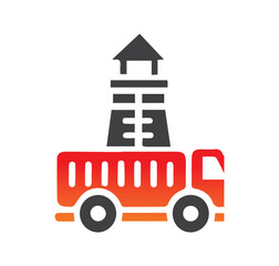 Lighthouse icon truck icon on background for graphic and web design