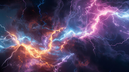 Powerful electricity bolt radiating vibrant dynamic energy