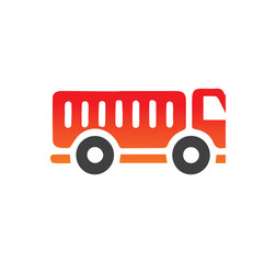 Fire truck icon on background for graphic and web design