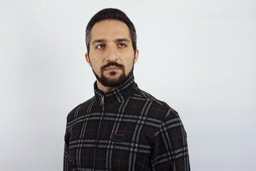 Obraz premium Portrait of a man in a tracksuit on a white background