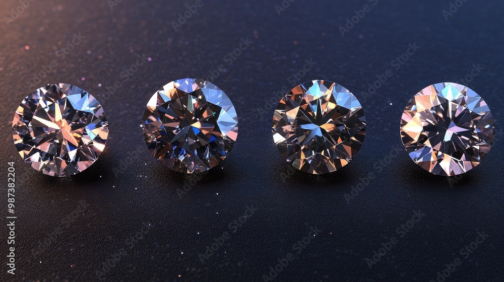 Fototapete a detailed comparison of different diamond clarities, showing the difference between flawless and sl