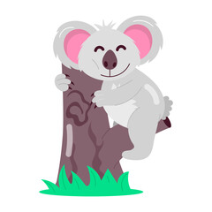 Obraz premium Comic style sticker of koala resting